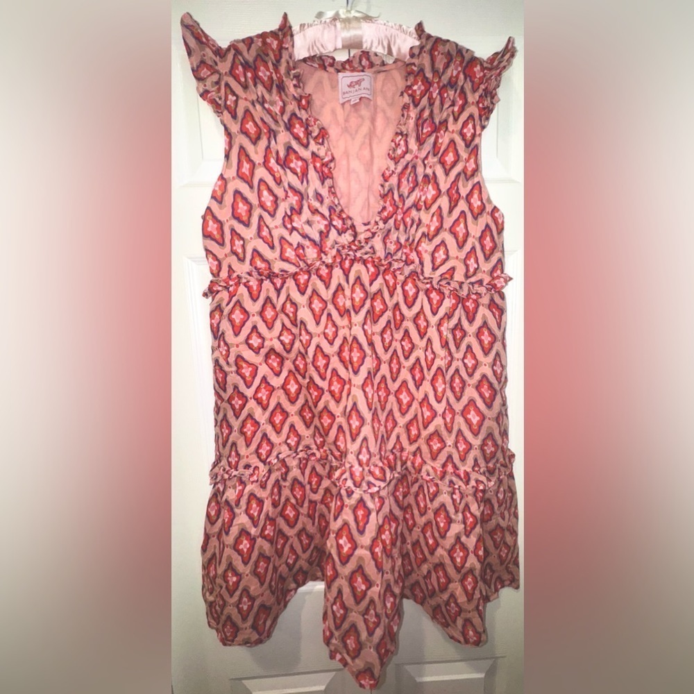 Banjanan midi vneck front dress, Multi-Colored Dress. Size Large. VGUC.